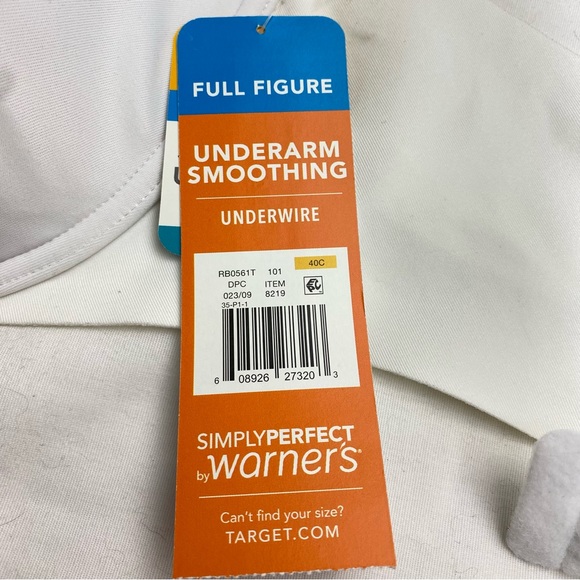 Warner's Women's Bra 40C White Simply Perfect Smoothes Underarm Bulge Underwire - Picture 8 of 11